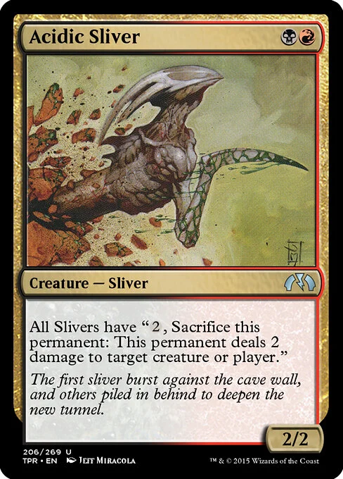 Acidic Sliver, carta Magic di tipo Creature — Sliver illustrata da Jeff Miracola