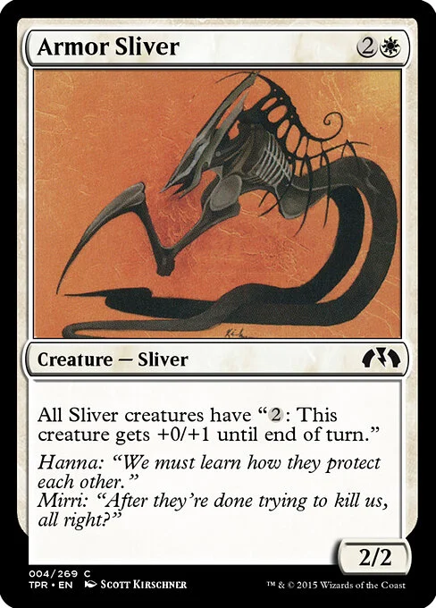 Armor Sliver, carta Magic di tipo Creature — Sliver illustrata da Scott Kirschner