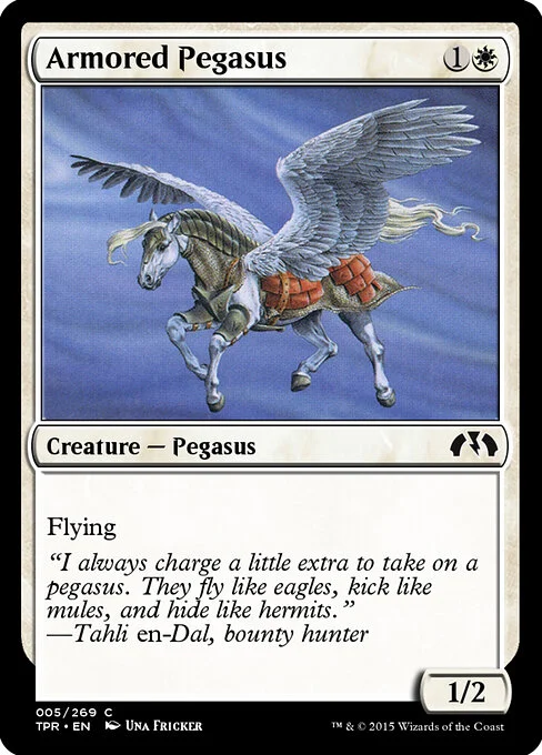 Armored Pegasus, carta Magic di tipo Creature — Pegasus illustrata da Una Fricker