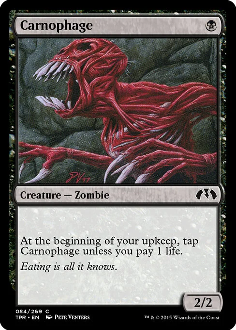 Carnophage, carta Magic di tipo Creature — Zombie illustrata da Pete Venters
