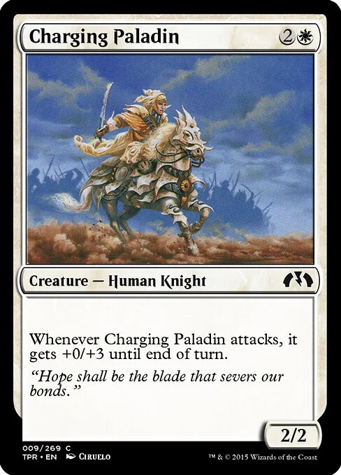 Charging Paladin, carta Magic di tipo Creature — Human Knight illustrata da Ciruelo