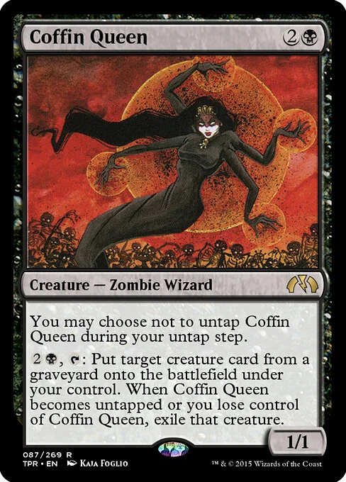 Coffin Queen, carta Magic di tipo Creature — Zombie Wizard illustrata da Kaja Foglio