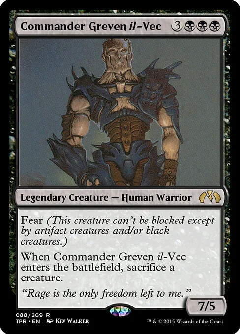 Commander Greven il-Vec, carta Magic di tipo Legendary Creature — Phyrexian Human Warrior illustrata da Kev Walker
