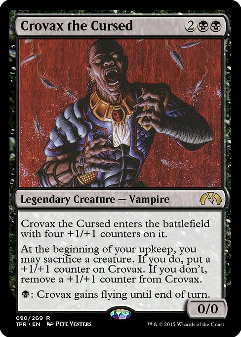 Crovax the Cursed, carta Magic di tipo Legendary Creature — Vampire Noble illustrata da Pete Venters
