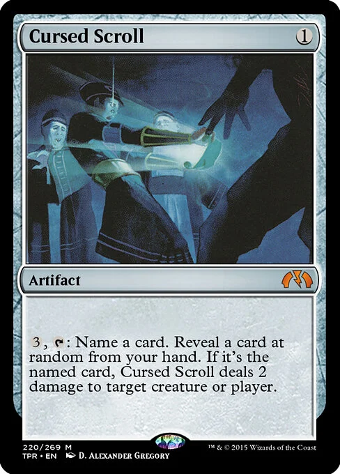 Cursed Scroll, carta Magic di tipo Artifact illustrata da D. Alexander Gregory