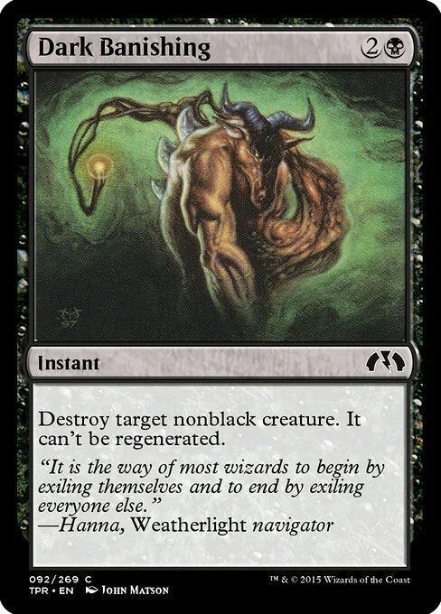 Dark Banishing, carta Magic di tipo Instant illustrata da John Matson