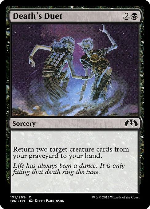Death's Duet, carta Magic di tipo Sorcery illustrata da Keith Parkinson