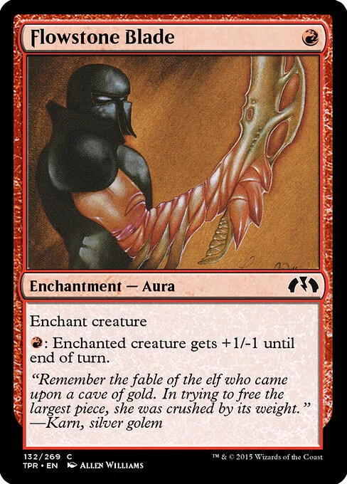 Flowstone Blade, carta Magic di tipo Enchantment — Aura illustrata da Allen Williams