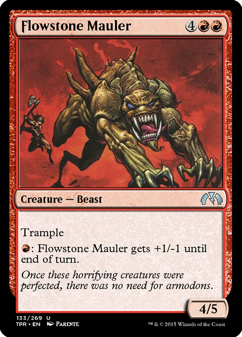 Flowstone Mauler, carta Magic di tipo Creature — Beast illustrata da Paolo Parente