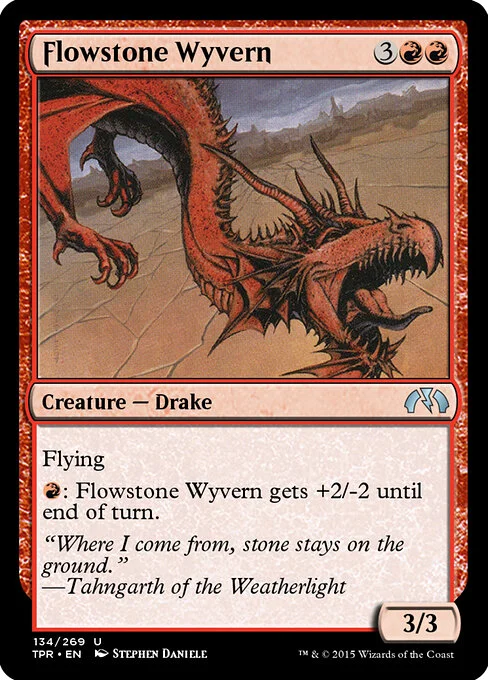 Flowstone Wyvern, carta Magic di tipo Creature — Drake illustrata da Stephen Daniele