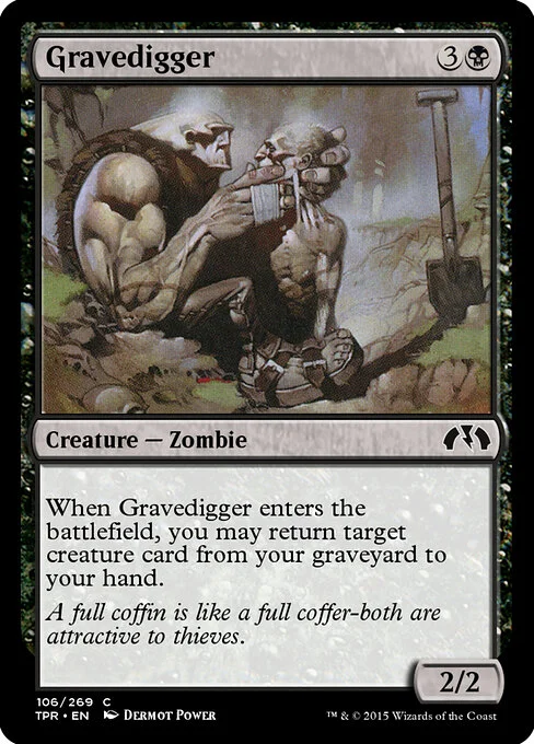 Gravedigger, carta Magic di tipo Creature — Zombie illustrata da Dermot Power