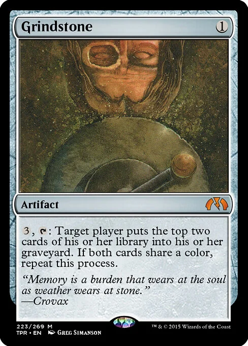 Grindstone, carta Magic di tipo Artifact illustrata da Greg Simanson