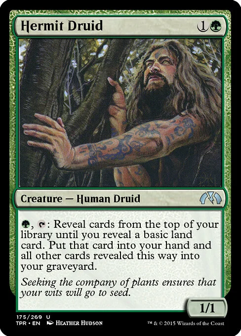 Hermit Druid, carta Magic di tipo Creature — Human Druid illustrata da Heather Hudson