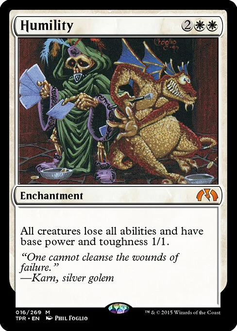 Humility, carta Magic di tipo Enchantment illustrata da Phil Foglio