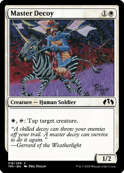 Master Decoy, carta Magic di tipo Creature — Human Soldier illustrata da Phil Foglio