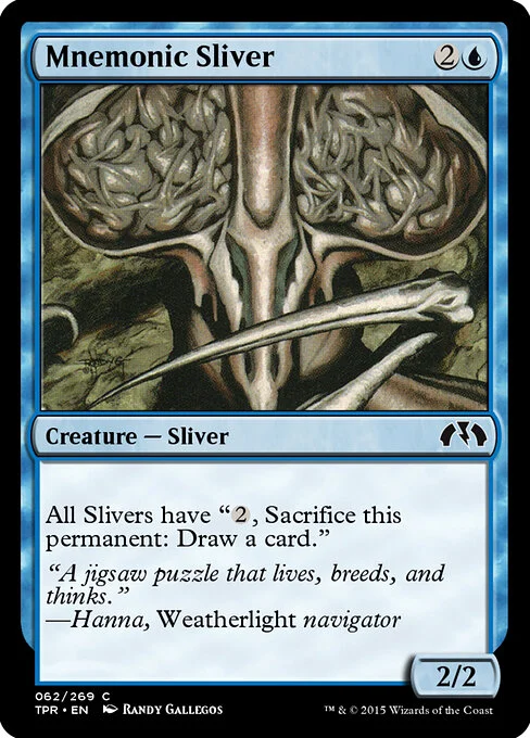 Mnemonic Sliver, carta Magic di tipo Creature — Sliver illustrata da Randy Gallegos