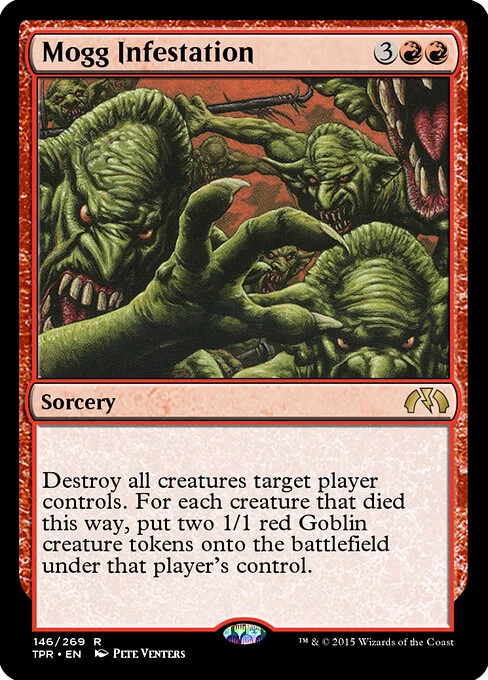 Mogg Infestation, carta Magic di tipo Sorcery illustrata da Pete Venters