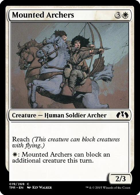 Mounted Archers, carta Magic di tipo Creature — Human Soldier Archer illustrata da Kev Walker