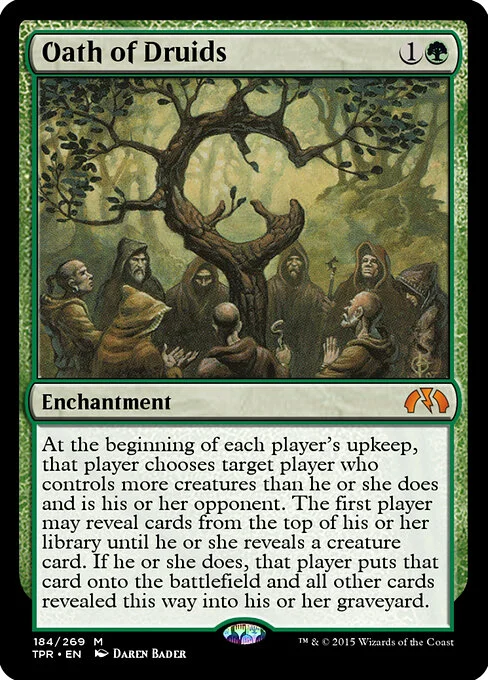 Oath of Druids, carta Magic di tipo Enchantment illustrata da Daren Bader
