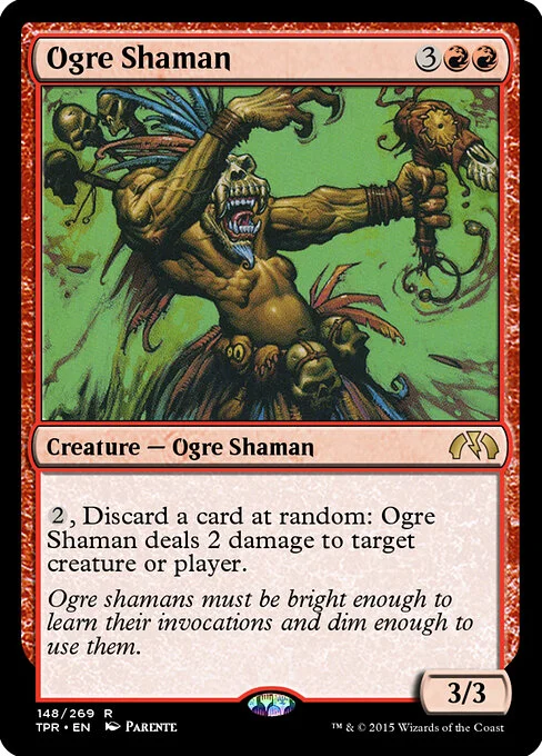 Ogre Shaman, carta Magic di tipo Creature — Ogre Shaman illustrata da Paolo Parente