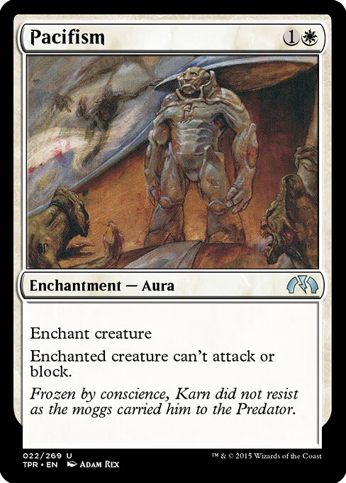 Pacifism, carta Magic di tipo Enchantment — Aura illustrata da Adam Rex