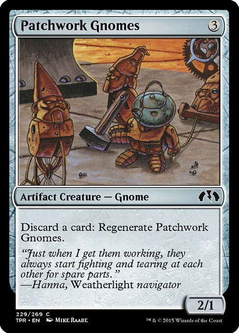 Patchwork Gnomes, carta Magic di tipo Artifact Creature — Gnome illustrata da Mike Raabe