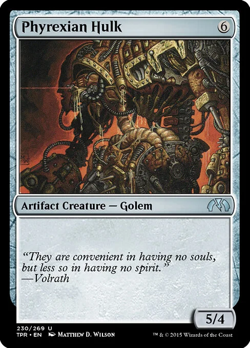 Phyrexian Hulk, carta Magic di tipo Artifact Creature — Phyrexian Golem illustrata da Matthew D. Wilson