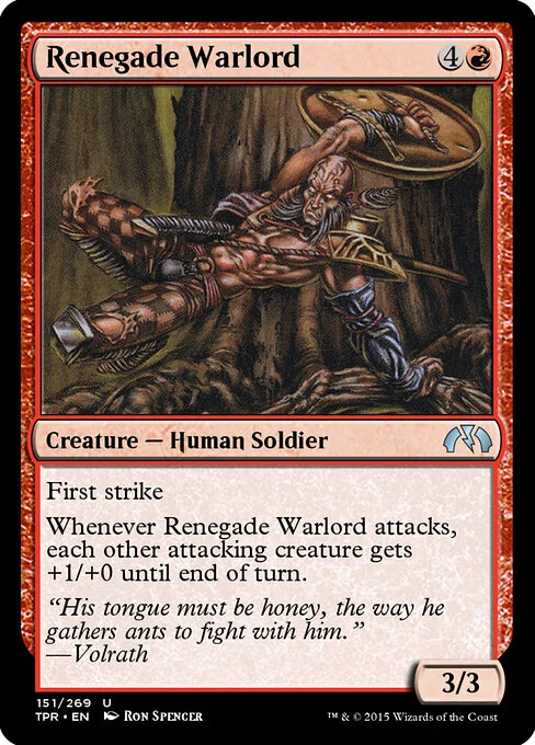 Renegade Warlord, carta Magic di tipo Creature — Human Soldier illustrata da Ron Spencer