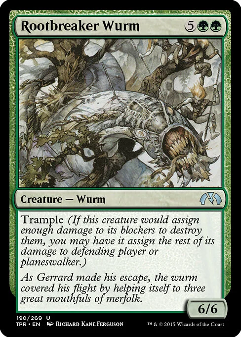Rootbreaker Wurm, carta Magic di tipo Creature — Wurm illustrata da Richard Kane Ferguson