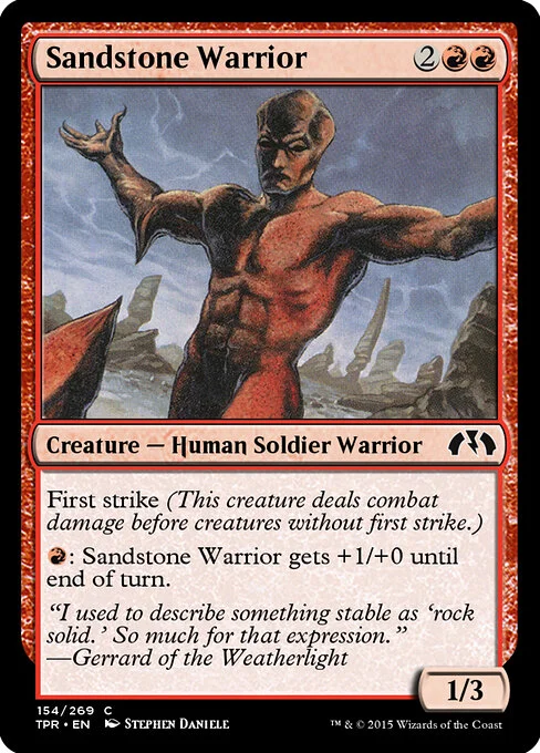 Sandstone Warrior, carta Magic di tipo Creature — Human Soldier Warrior illustrata da Stephen Daniele