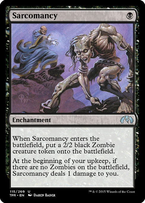 Sarcomancy, carta Magic di tipo Enchantment illustrata da Daren Bader