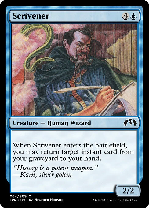 Scrivener, carta Magic di tipo Creature — Human Wizard illustrata da Heather Hudson