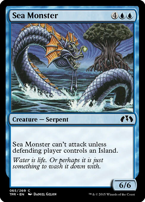 Sea Monster, carta Magic di tipo Creature — Serpent illustrata da Daniel Gelon