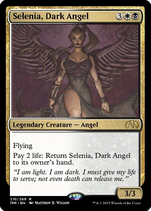Selenia, Dark Angel, carta Magic di tipo Legendary Creature — Phyrexian Angel illustrata da Matthew D. Wilson