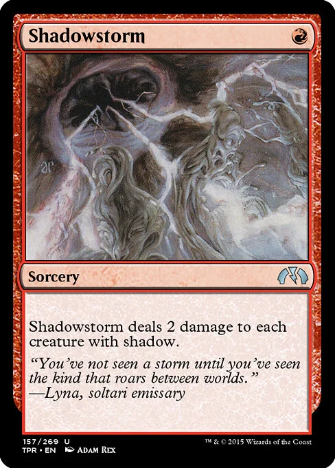 Shadowstorm, carta Magic di tipo Sorcery illustrata da Adam Rex