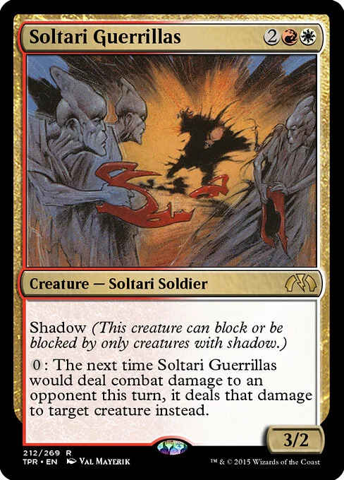 Soltari Guerrillas, carta Magic di tipo Creature — Soltari Soldier illustrata da Val Mayerik
