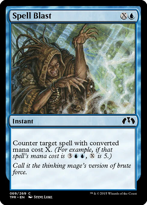 Spell Blast, carta Magic di tipo Instant illustrata da Steve Luke