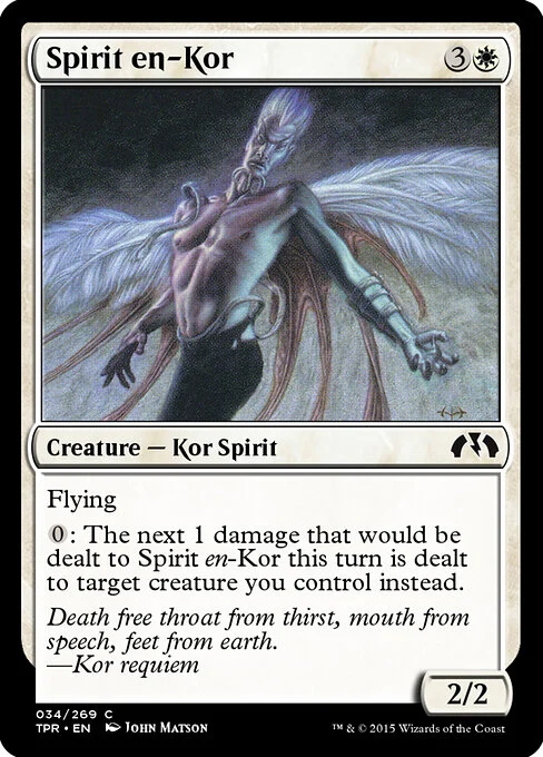 Spirit en-Kor, carta Magic di tipo Creature — Kor Spirit illustrata da John Matson