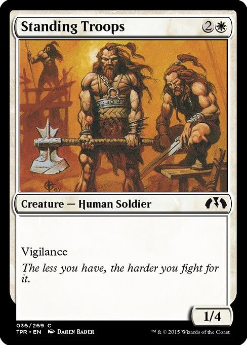 Standing Troops, carta Magic di tipo Creature — Human Soldier illustrata da Daren Bader