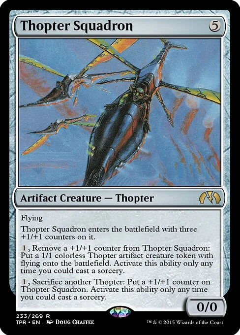 Thopter Squadron, carta Magic di tipo Artifact Creature — Thopter illustrata da Doug Chaffee