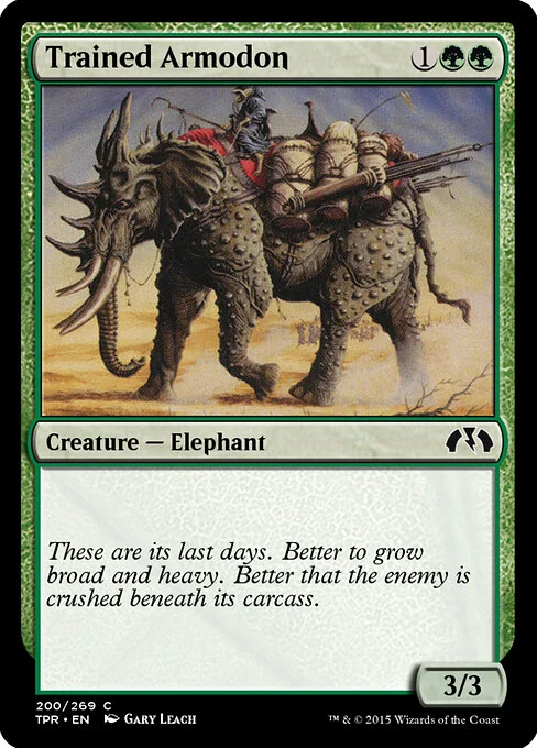 Trained Armodon, carta Magic di tipo Creature — Elephant illustrata da Gary Leach