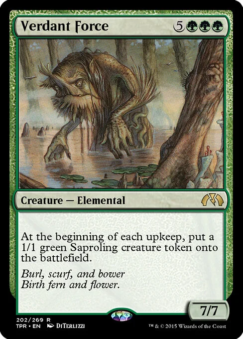 Verdant Force, carta Magic di tipo Creature — Elemental illustrata da DiTerlizzi