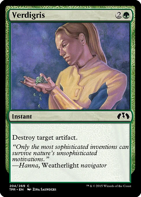 Verdigris, carta Magic di tipo Instant illustrata da Zina Saunders