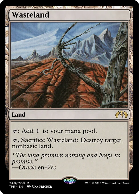 Wasteland, carta Magic di tipo Land illustrata da Una Fricker