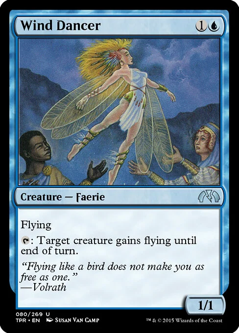 Wind Dancer, carta Magic di tipo Creature — Faerie illustrata da Susan Van Camp