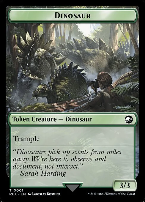 Dinosaur, carta Magic di tipo Token Creature — Dinosaur illustrata da Jaroslav Kosmina