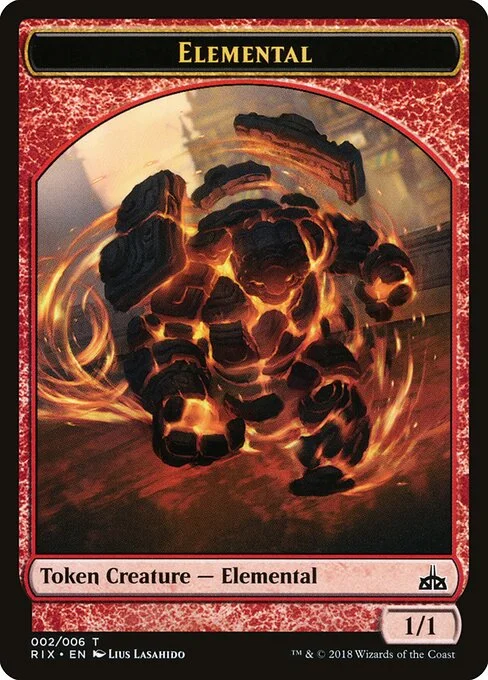 Elemental, carta Magic di tipo Token Creature — Elemental illustrata da Lius Lasahido