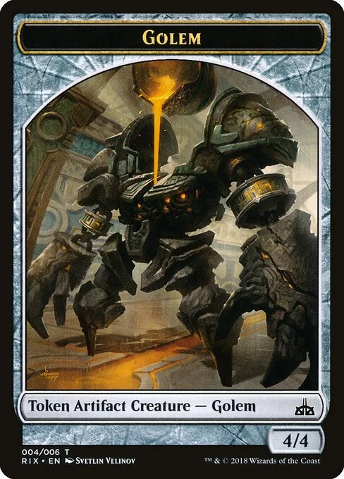 Golem, carta Magic di tipo Token Artifact Creature — Golem illustrata da Svetlin Velinov