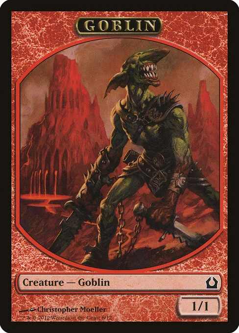 Goblin, carta Magic di tipo Token Creature — Goblin illustrata da Christopher Moeller