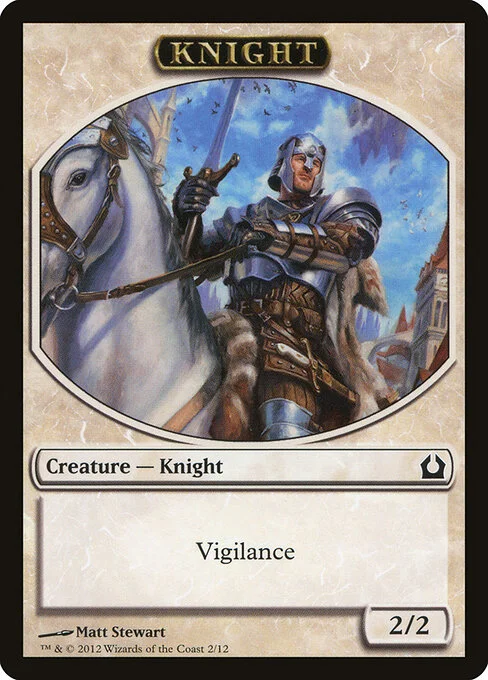 Knight, carta Magic di tipo Token Creature — Knight illustrata da Matt Stewart